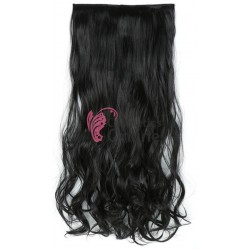 Extensie de par cu 5 Clips On delux dubla ondulata de 60 cm,  DE0HT1 Brunet